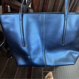 Blue Metallic Shoulder Bag